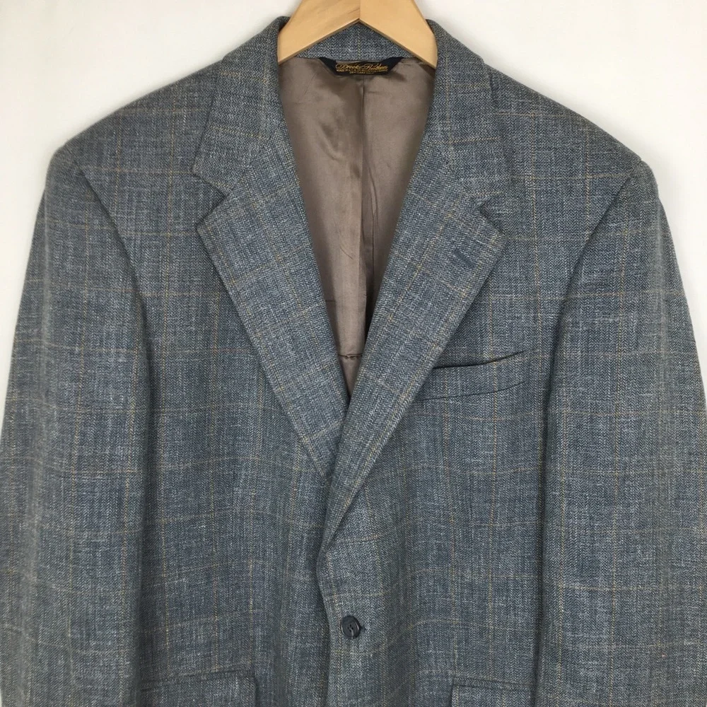 Brooks Brothers Mens Blazer Sports Coat Blue Plaid Size 42R